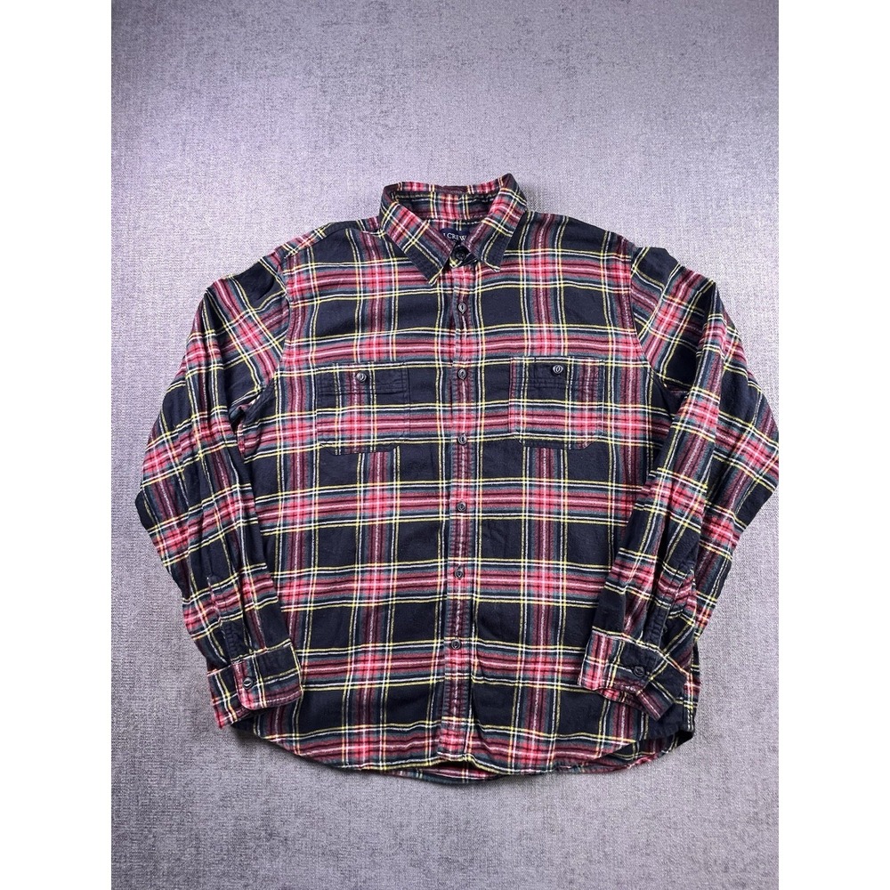 J Crew Flannel Shirt Men's‎ XL Plaid Multicolored Outdoor Lumberjack Cabincore